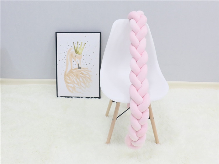 1M/2M/3M/4M Baby Bumper Bed Braid Knot Pillow Cushion Bumper for Infant Bebe Crib Protector Cot Bumper Room Decor